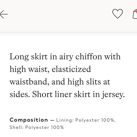 H&M Black chiffon Maxi Skirt with side slit - Picture 6 of 6